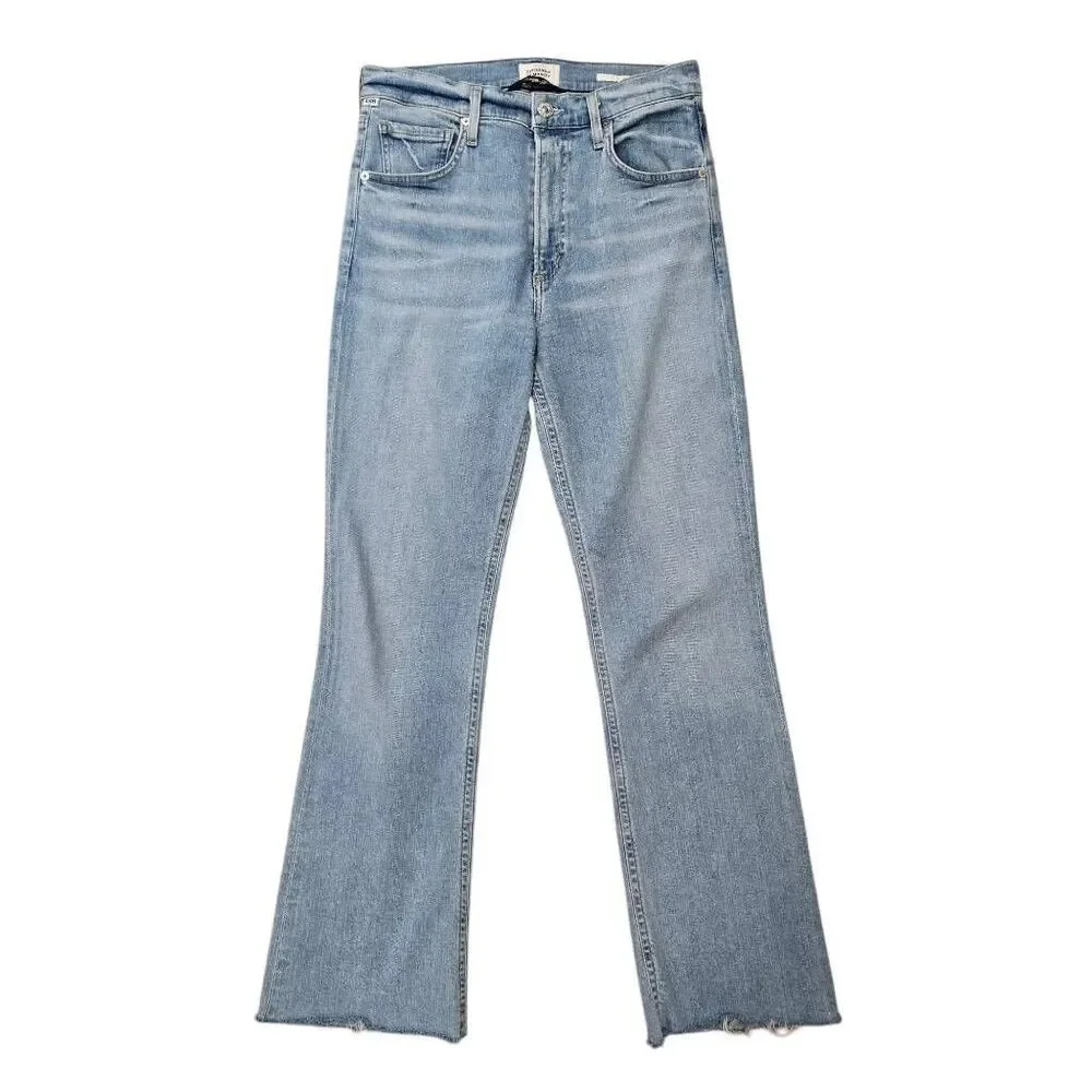 Citizens of Humanity Isola Cropped Bootcut Jeans Women's 27 Blue Denim Stretch‎ - Picture 2 of 8